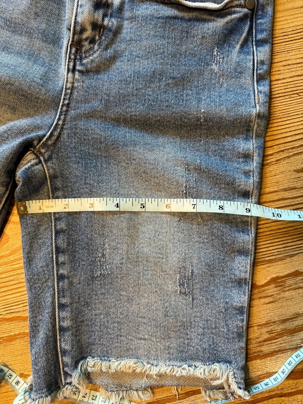 Judy Blue Light Blue Frayed Hem Denim Bermuda Shorts - Picture 8 of 8